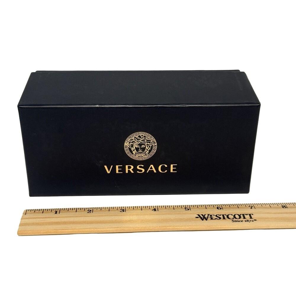Versace Sunglasses Empty Box Hard Case Black Gold Medusa Emblem Italy Box Only